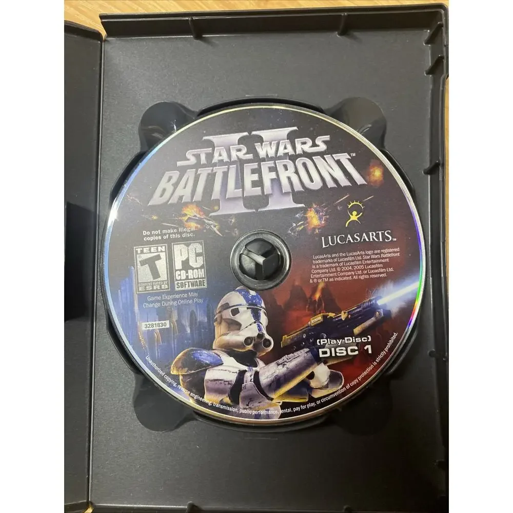 PC Computer STAR WARS Battlefront II 2 Box Game Battle Front 4 Disc With Manual
